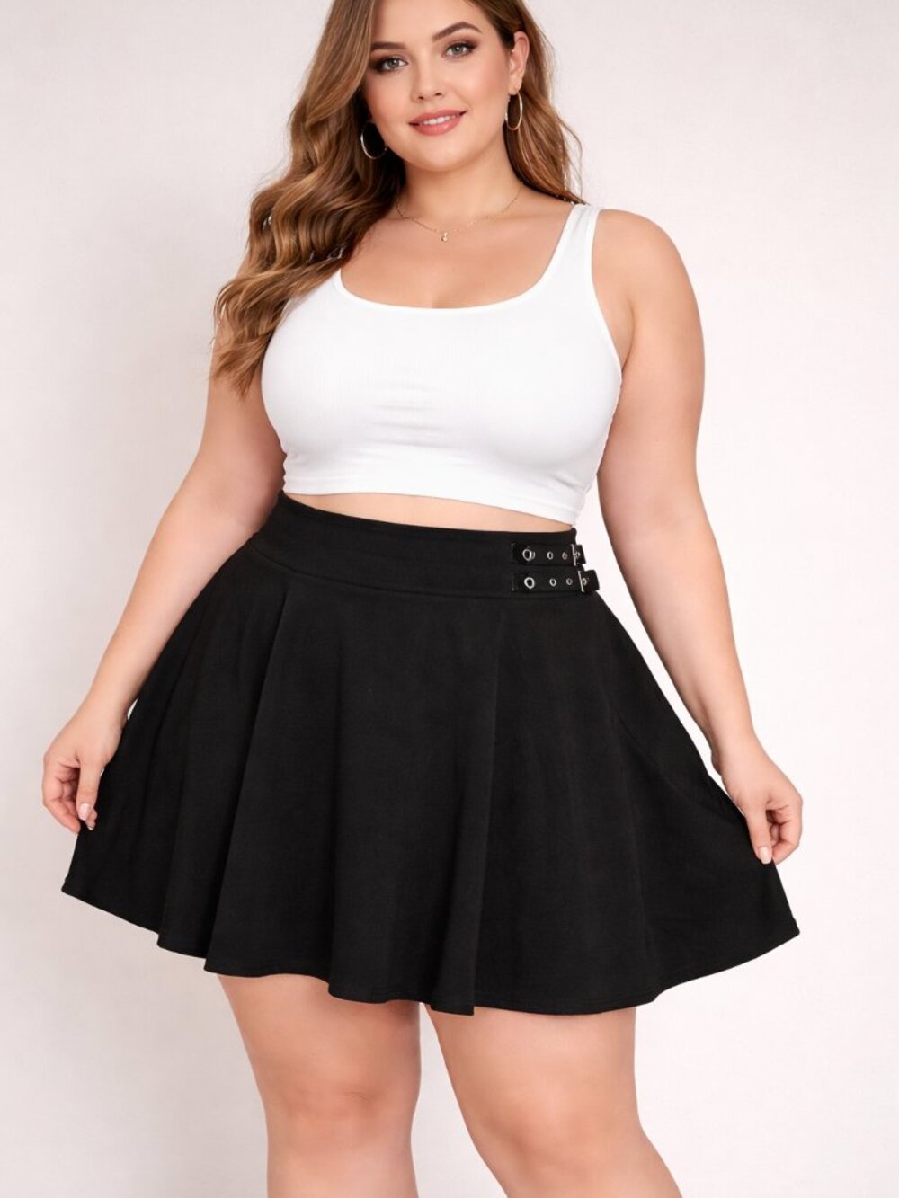 Torrid Black Skirt with Belt detailing, Pull on, Size 1 (XL), Whimsygoth - Picture 7 of 8